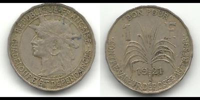 Foto French Guadeloupe - Guadalupe - 1 Franc - 1921 - 00831