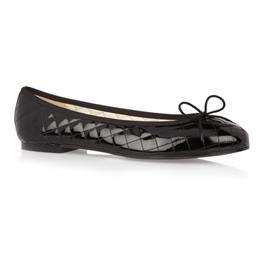 Foto French Sole Black Leather;Patent;quilted Ballet Flat.