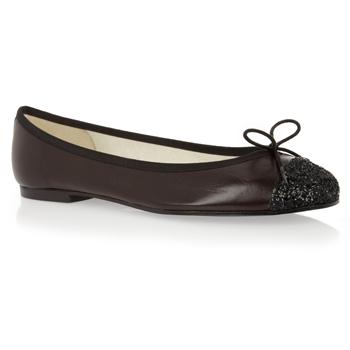 Foto French Sole Brown Leather Ballet Flat.