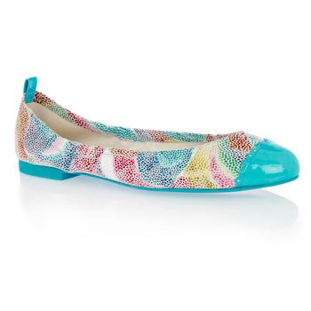 Foto French Sole Multi Neon Leather;Patent Ballet Flat.