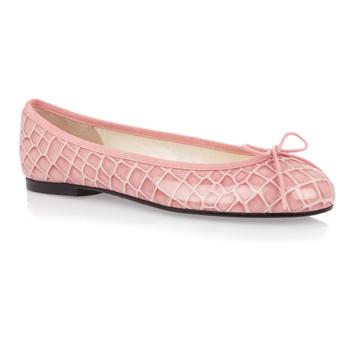 Foto French Sole Pink Leather;Patent;Croc Ballet Flat.