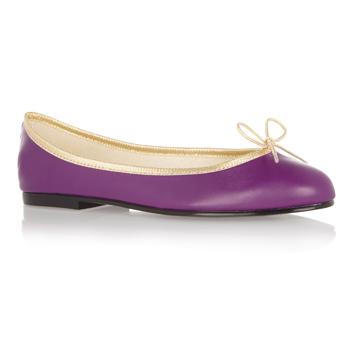 Foto French Sole Violet Leather Ballet Flat.