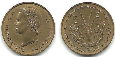 Foto French West Africa - 5 Francs - 1956 - 04064