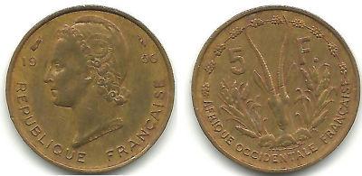 Foto French West Africa - 5 Francs - 1956 - 04065