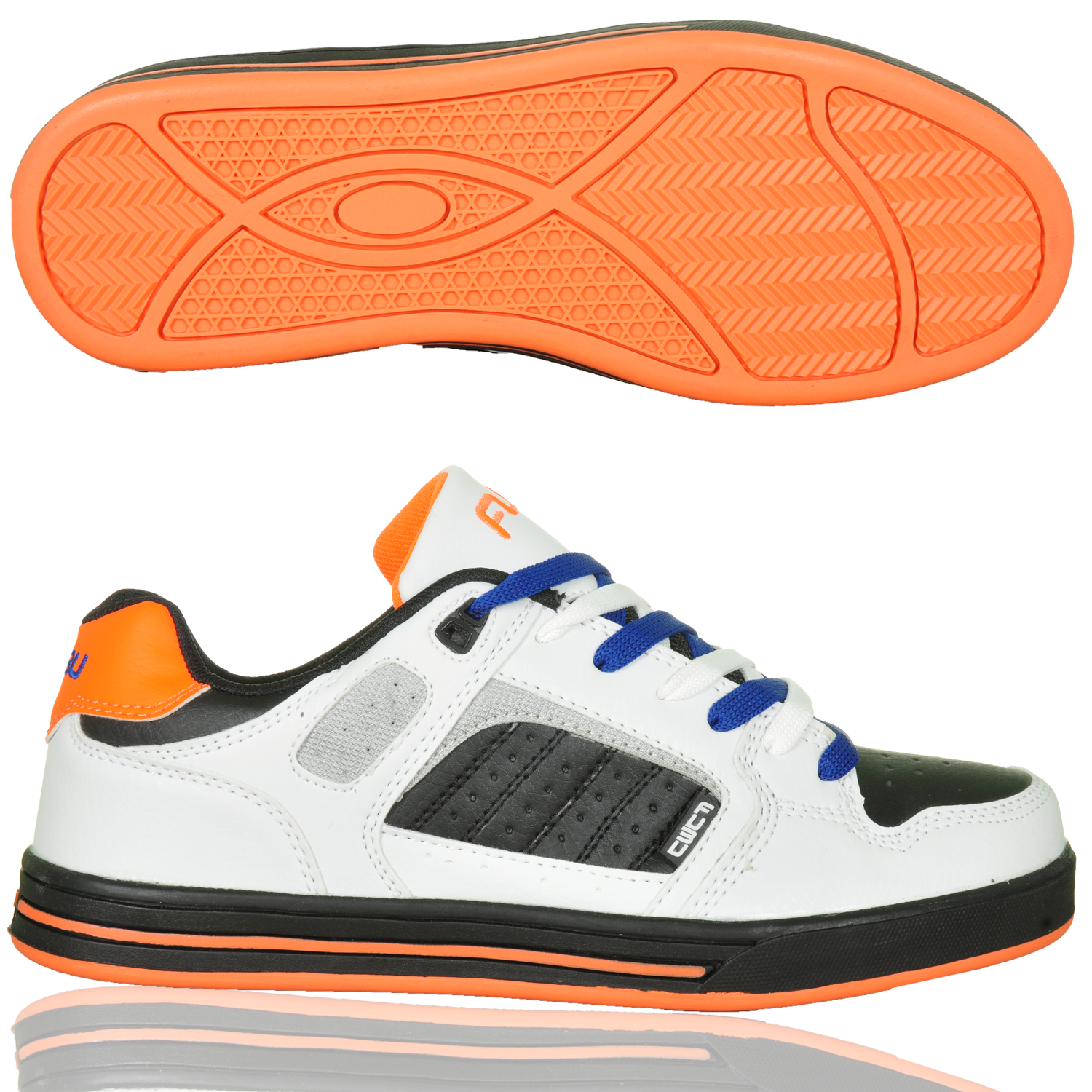 Foto Fubu Shoe Retro Streetwear Lace Hombres Zapatos Skater Blanco Naranja