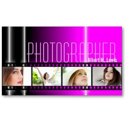 Foto Fucsia de la tarjeta de visita de la foto de la pe