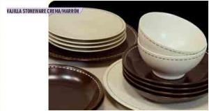 Foto Fuente redonda stoneware riera marron