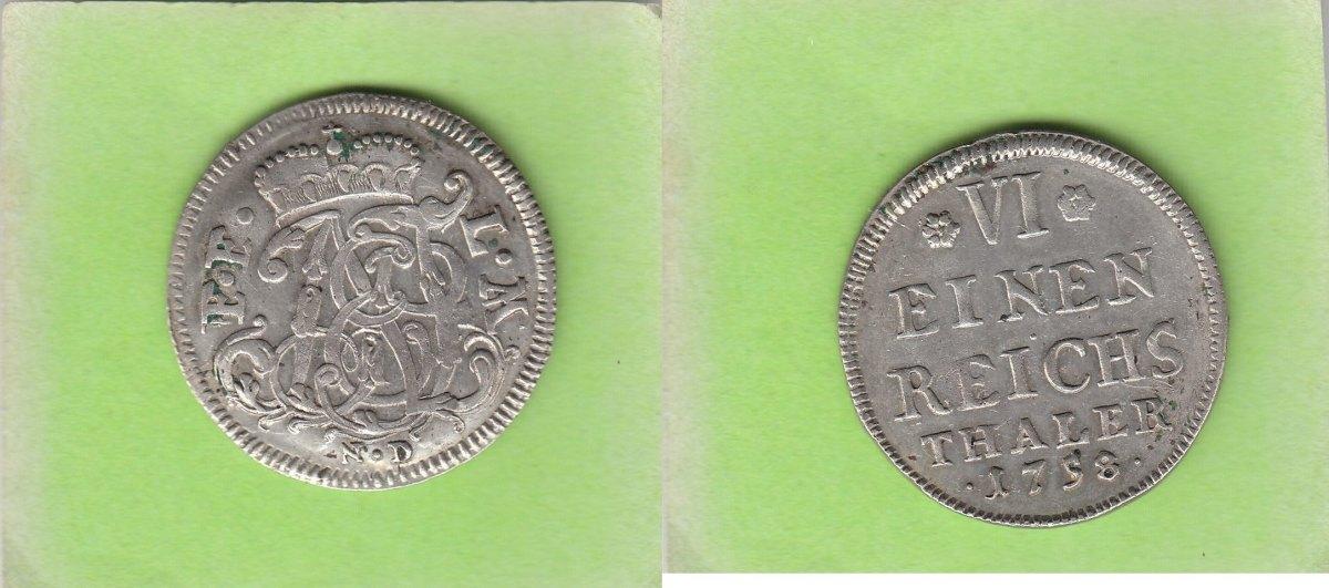 Foto Fulda 1/6 Reichstaler 1758