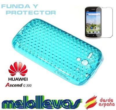 Foto Funda + Protector Huawei Ascend G300 U8815 U8818 / Gel-tpu Azul Celeste