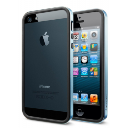 Foto Funda Bumper SPIGEN SGP Neo Hybrid EX Slim Metal para iPhone 5 - Azul