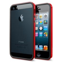 Foto Funda Bumper SPIGEN SGP Neo Hybrid EX Slim Vivid para iPhone 5 - Rojo