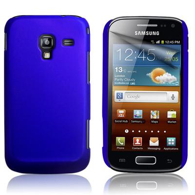 Foto Funda Carcasa Samsung Galaxy Ace 2 I8160 Dura Lisa Azul+protector Pantall