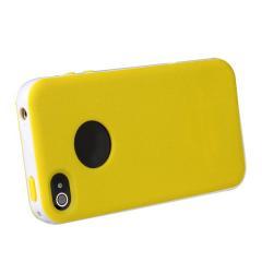 Foto funda carcasa trasera tpu paño tela amarillo para iphone 4 4g 4s