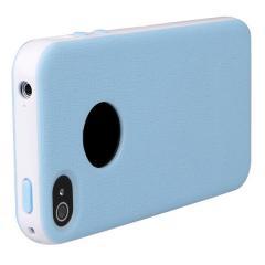 Foto funda carcasa trasera tpu paño tela azul para iphone 4 4g 4s