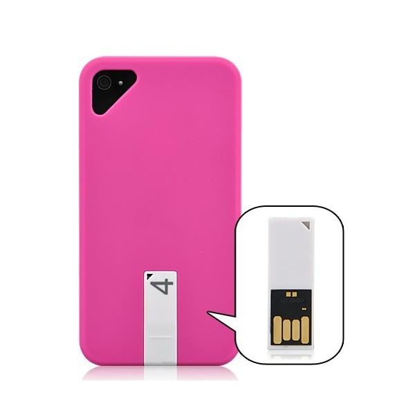 Foto Funda con USB de 4 GB para iPhone 4 / 4S - Magenta