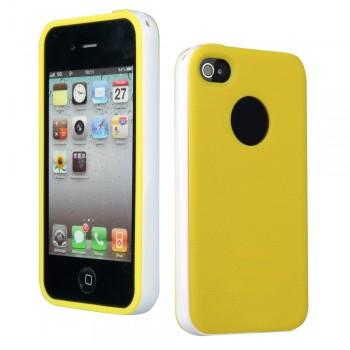 Foto funda cover trasera tpu paño tela amarillo para iphone 4 4g 4s