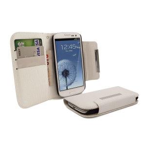 Foto Funda cuero tipo cartera para Samsung Galaxy S3 - Blanco