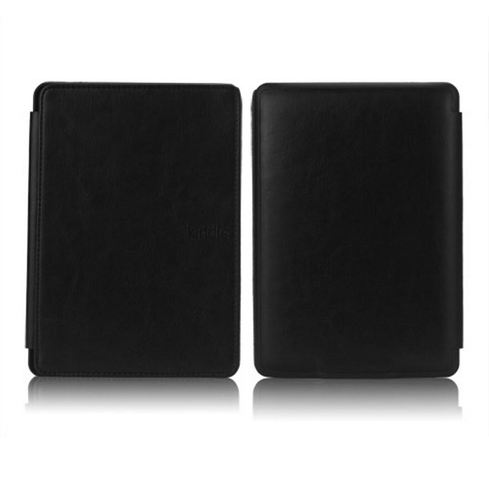 Foto Funda de cuero PU estilo libro para Amazon Kindle Paperwhite. Negro.