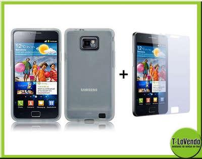 Foto Funda De Silicona Samsung Galaxy S2 I9100 Sii Blanco Blanca Goma Gel + Protector