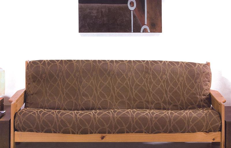 Foto Funda de Sofá Nido con brazos de madera jacquard elástica serie Económica tejido Violette