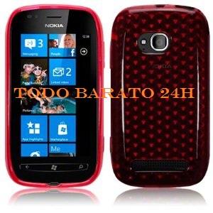 Foto Funda gel roja Nokia Lumia 710