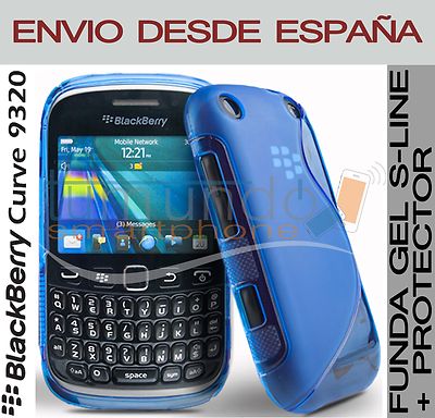 Foto Funda Gel Tpu Azul + Protector De Pantalla Blackberry Curve 9320 9220 En Espa�a