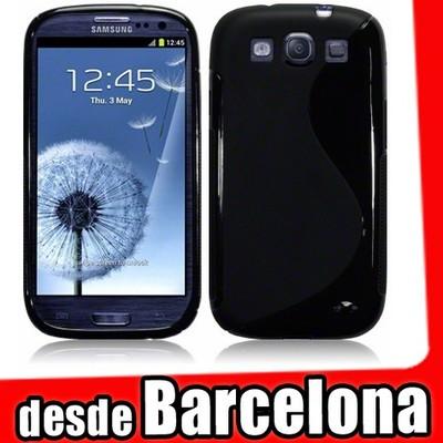 Foto Funda Goma Gel Negra Samsung Galaxy S3 / S 3  Siii I9300 Color Negro Linea S