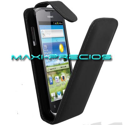 Foto Funda Huawei Ascend G300 U8818 Cuero  Negro Carcasa Negra