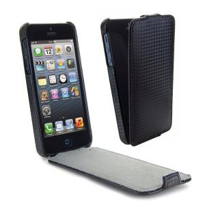 Foto Funda iPhone 5 efecto fibra de carbono - Negra