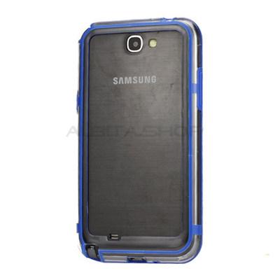 Foto Funda Lateral Samsung Galaxy Note 2 N7100 Carcasa Bumper Gel Transparente-azul