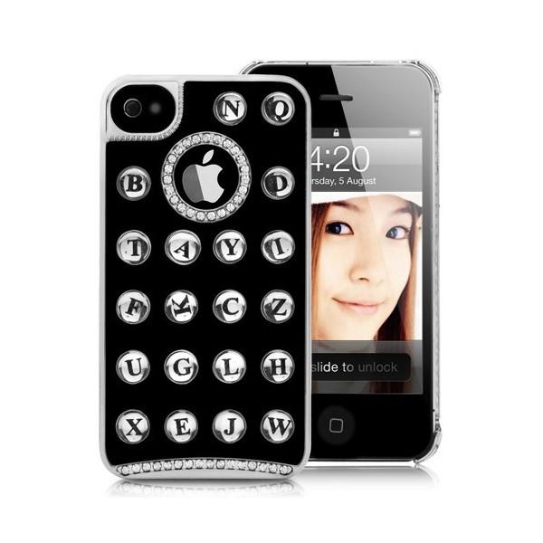 Foto Funda Letras Chic Strass para Iphone 4 / 4S - Negro