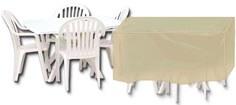 Foto Funda mesa rectangular y para 4 sillas centroflor 173sm beige