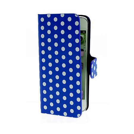 Foto Funda Orange Daytona Cuero Azul Lunares Blancos Huawei G510