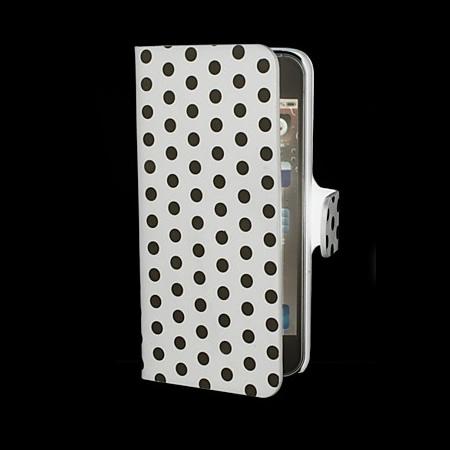 Foto Funda Orange Daytona Cuero Blanca Lunares Negros Huawei G510