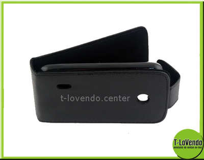 Foto Funda Protectora Huawei U8650 Piel Cuero Negro Negra Carcasa