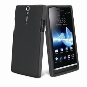 Foto funda silicona negra sony xperia s muvit