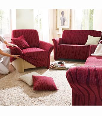 Foto Funda sofá Andrómeda ajustable con efecto tapizado