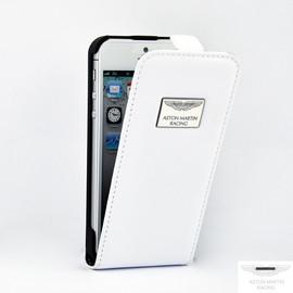 Foto Funda tipo libro Aston Martin Racing para Iphone 5 - piel auténtica - color Blanco