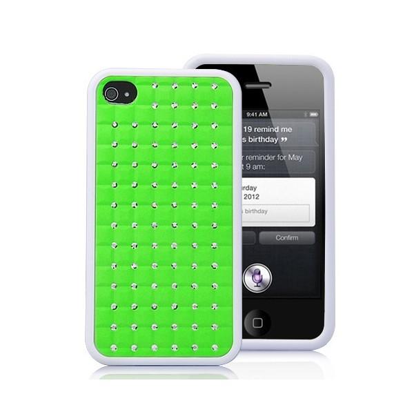 Foto Funda TPU con Brillantes para iPhone 4 / 4S - Verde
