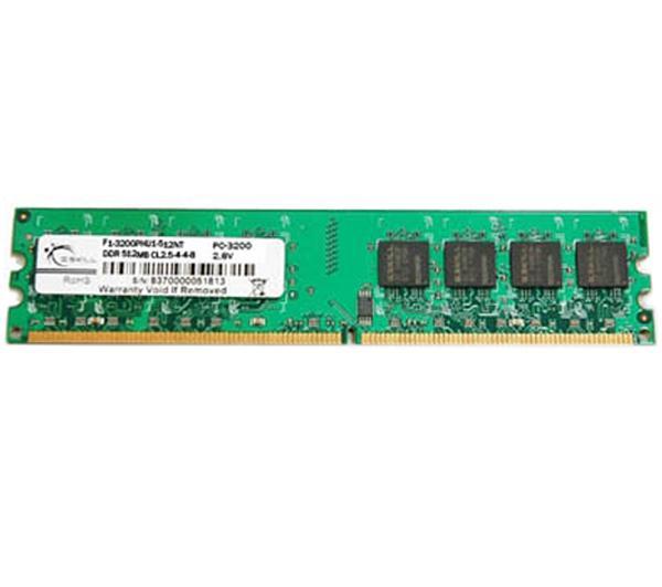 Foto G-Skill Memoria PC Value Series 1 x 1 GB DDR-400 - PC3200 (F1-3200PHU1-1GBNT)