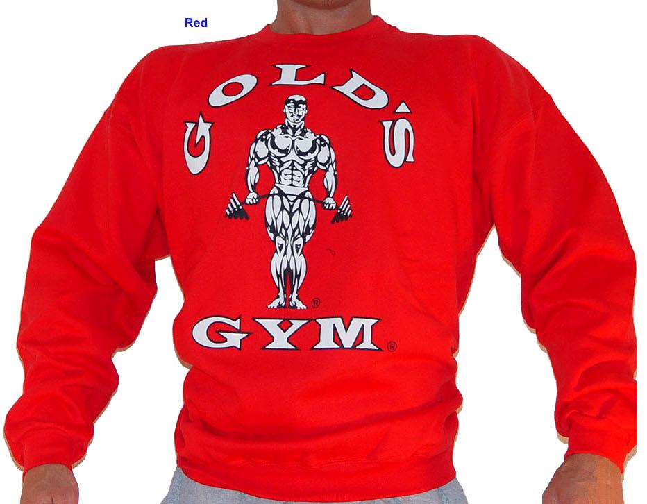 Foto G801 Golds Gym Bodybuilder Sweatshirt TO logo L Red