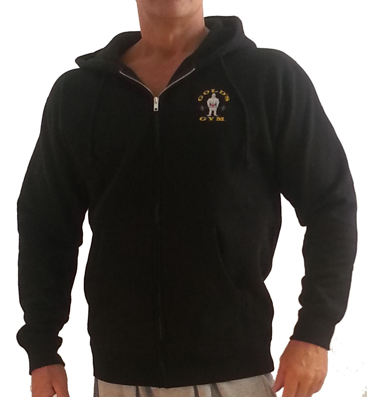 Foto G860 Golds Gym Bodybuilder Hoodie with Zipper - Old Joe Logo XXL Black