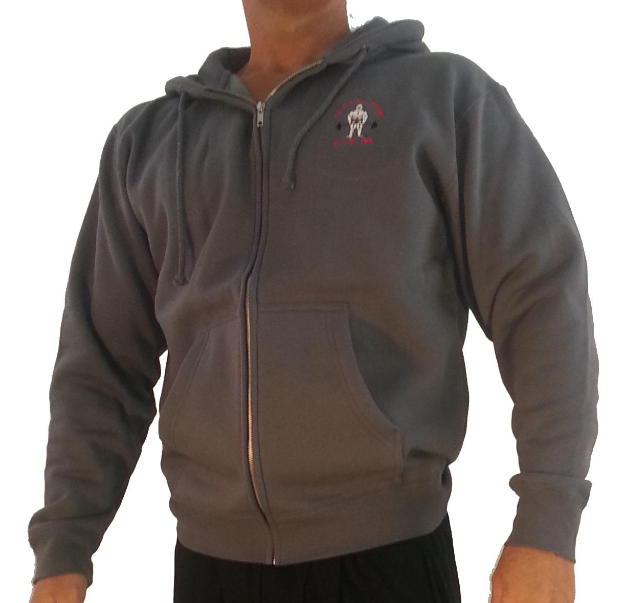 Foto G860 Golds Gym Bodybuilder Hoodie with Zipper - Old Joe Logo XXL Charcoal
