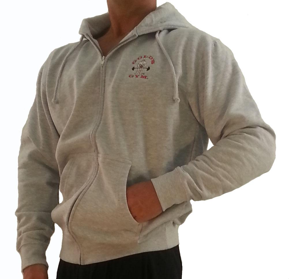 Foto G860 Golds Gym Bodybuilder Hoodie with Zipper - Old Joe Logo XXL Grey