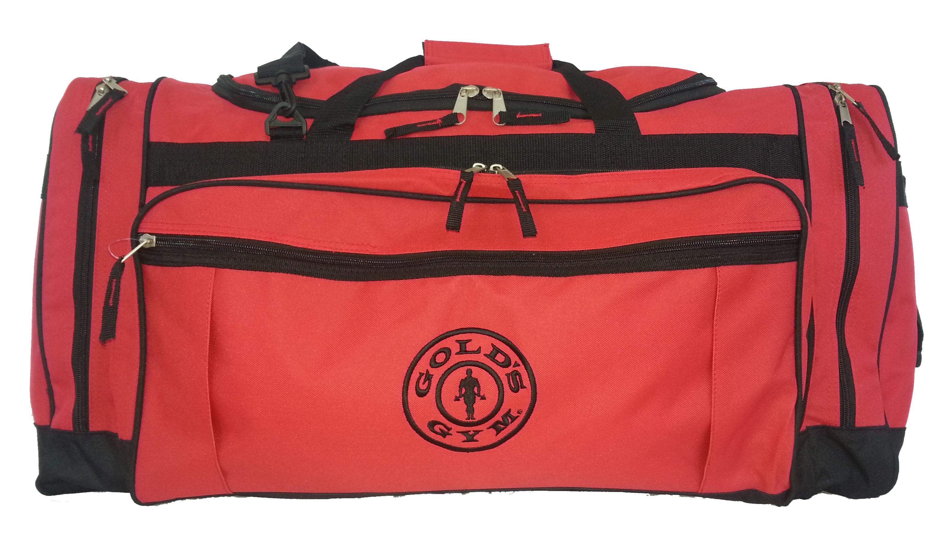 Foto G963 Gold Gym Bag Jumbo Workout Wear Storage Red