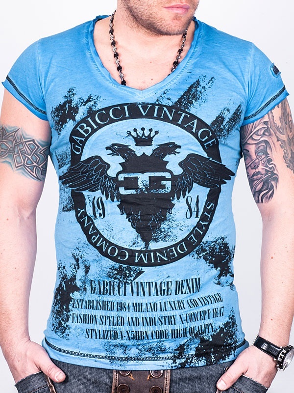 Foto Gabicci Escote en V Camiseta – Azul - L
