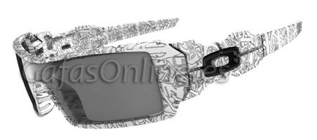 Foto Gafas de sol - Oakley - OO9081 OIL RIG UPDATE - 03-461 WHITE W/ TEXT PRINT PAIN GREY