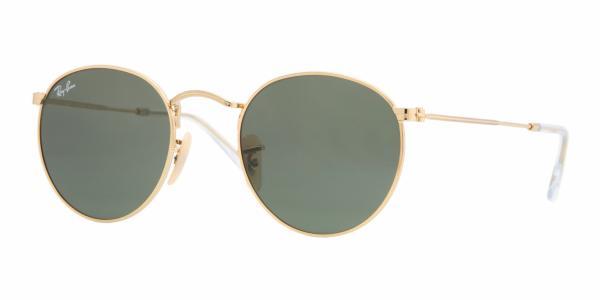 Foto Gafas de sol - Ray-Ban Sun Collection - RB3447 ROUND METAL - 001 GOLD CRYSTAL GREEN