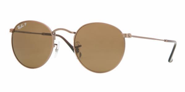 Foto Gafas de sol - Ray-Ban Sun Collection - RB3447 ROUND METAL - 101/57 MATTE LIGHT BROWN CRYSTAL BROWN POLARIZED