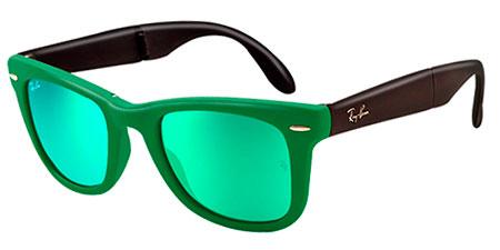 Foto Gafas de sol - Ray-Ban Sun Collection - RB4105 Wayfarer folding - 602119 MATTE GREEN CRYSTAL GREEN MIRROR GREEN